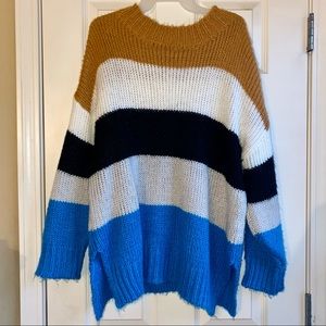 Colorblock oversized sweater